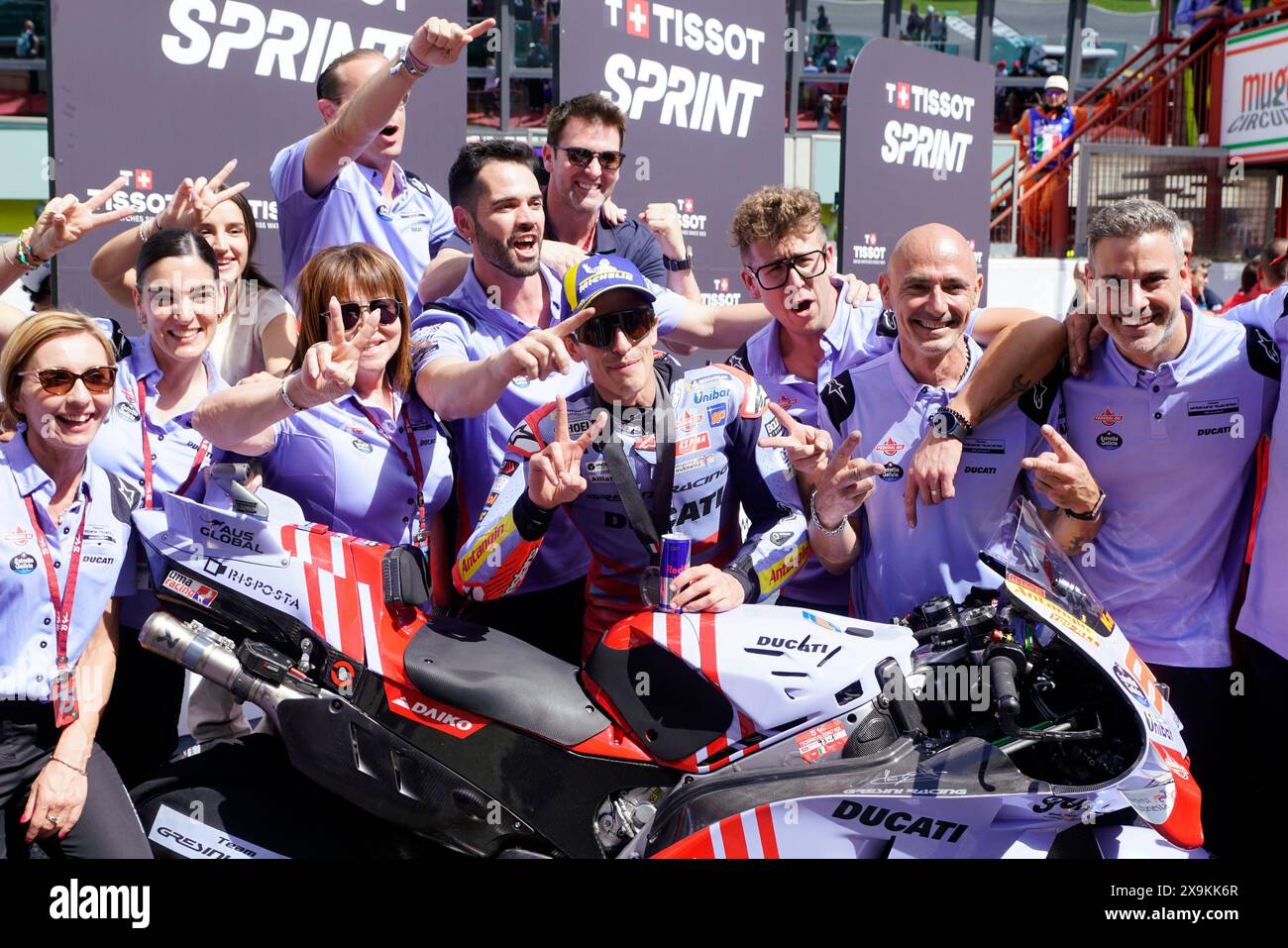 Barberino Di Mugello, Italien. Juni 2024. Foto Alessandro La Rocca/LaPresse30-06-2024, GRAN PREMIO D'ITALIA Brembo Sport-Motociclismo-Motomondiale GRAN PREMIO D'ITALIA Brembo- Autodromo Internazionale del Mugello- 2024-MotoGP- Tissot Sprint im Foto: Marc Marquez -Ducati Gresini Foto Alessandro La Rocca/ Credit: LaPresse/Alamy Live News Stockfoto