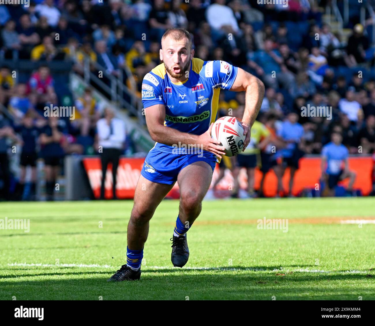 Jarrod O’Connor von Leeds Rhinos während des Spiels Leeds Rhinos gegen Castleford Tigers im Headingley Stadium, Leeds, Großbritannien, 1. Juni 2024 (Foto: Craig Cresswell/News Images) Stockfoto