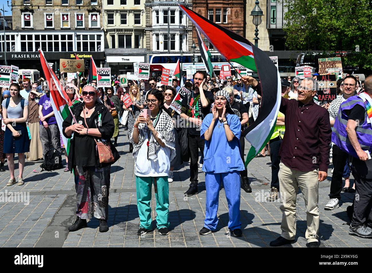 Edinburgh, Schottland, Großbritannien. Juni 2024. Freiheit für Palästina, Kundgebung auf dem Hügel. Quelle: Craig Brown/Alamy Live News Stockfoto