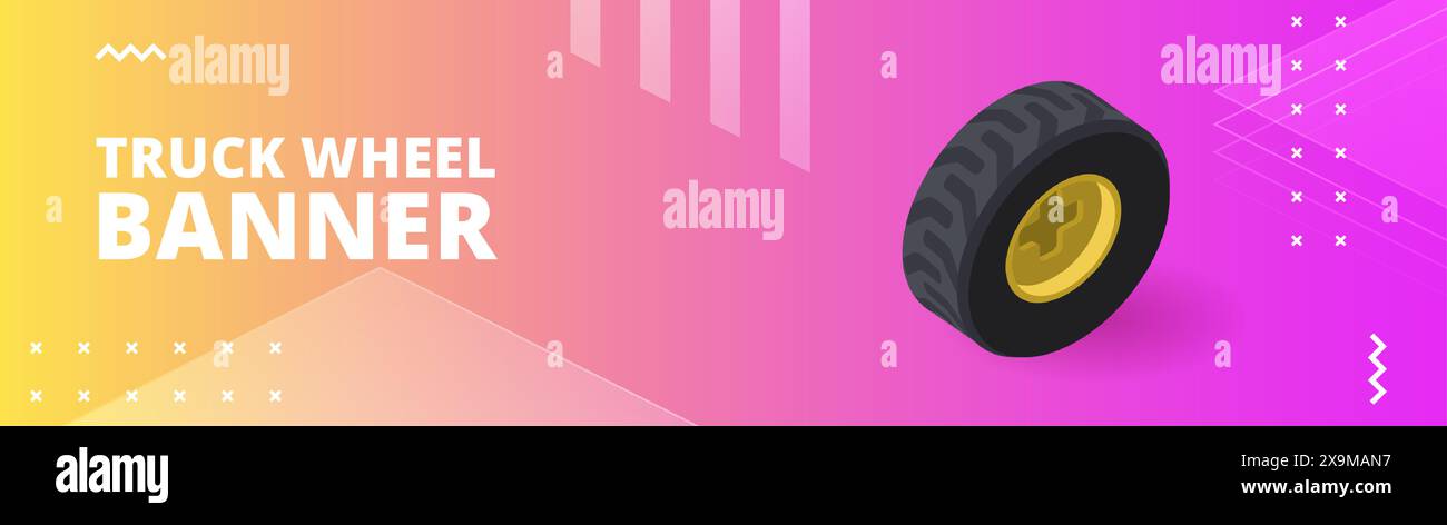 Banner mit Rad für Druck und Design. Vektorabbildung. Stock Vektor