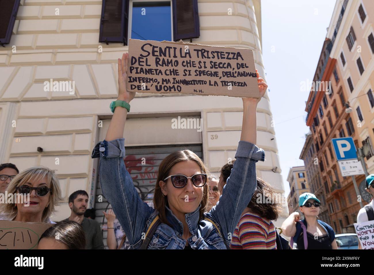 Rom, Italien. Juni 2024. Demonstration in Rom gegen die italienische Regierung unter dem Vorsitz von Giorgia Meloni in Rom, organisiert von Potere al Popolo! Und USB-Gewerkschaften (Credit Image: © Matteo Nardone/Pacific Press via ZUMA Press Wire) NUR REDAKTIONELLE VERWENDUNG! Nicht für kommerzielle ZWECKE! Stockfoto