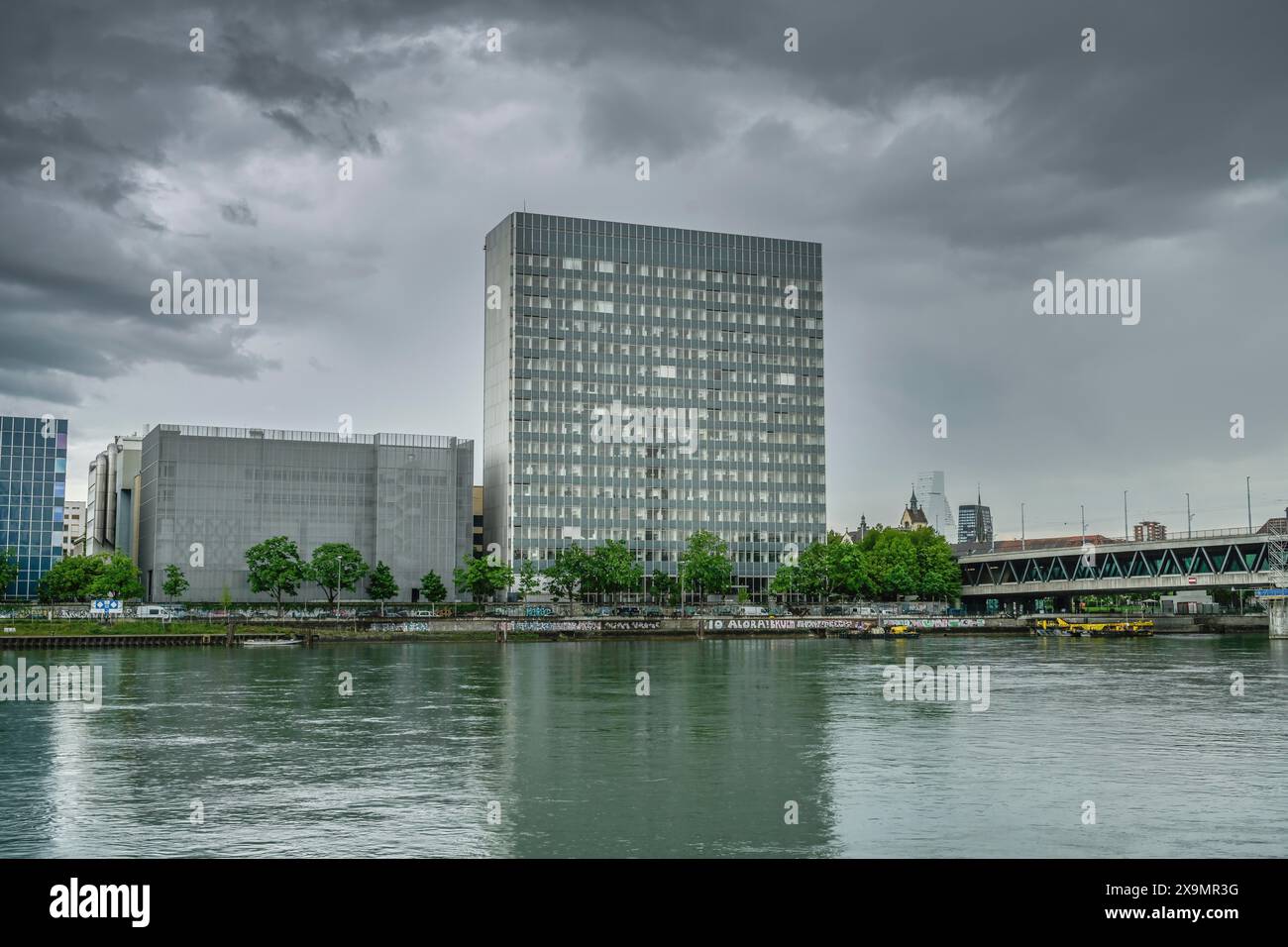 Hochhaus K125, Rhein, Basel, Schweiz Stockfoto