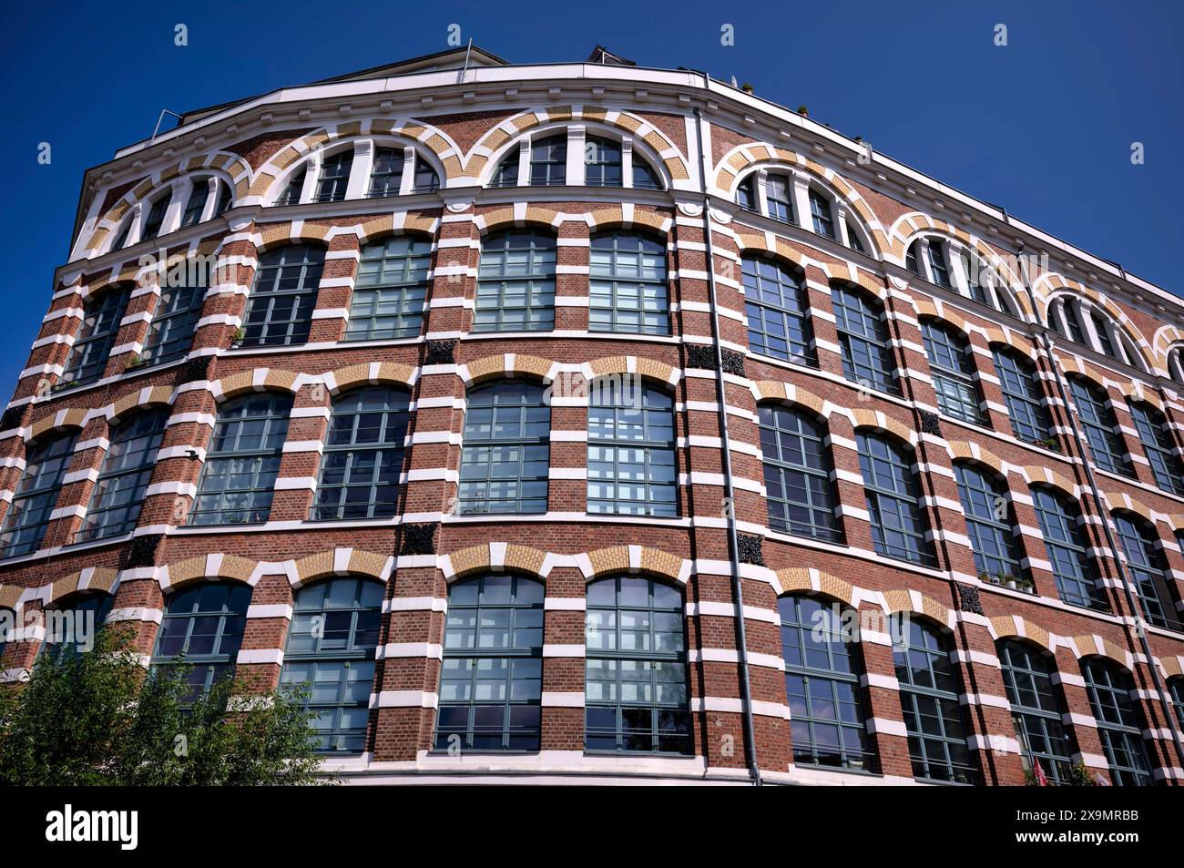 Haus Plagwitz, Buntgarnwerke, ehemaliger Industriekomplex in Wohnraum umgebaut, Wohnungen, Kulturgebäude, Leipzig, Sachsen, Deutschland Stockfoto