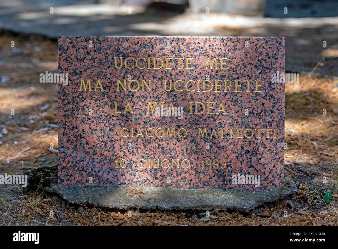 Gedenktafel zum Gedenken an den Sozialisten Giacomo Matteotti (Mai 22,1885 bis 10. Juni 1924), Lungotevere Arnaldo da Brescia, Rom, Latium, Italien Stockfoto