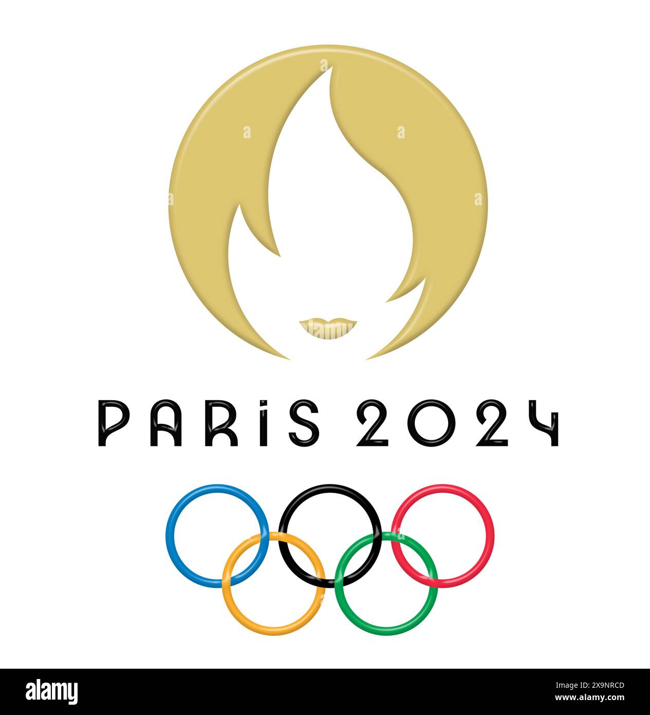 Logo der Olympischen Sommerspiele 2024 in Paris Frankreich Stockfoto
