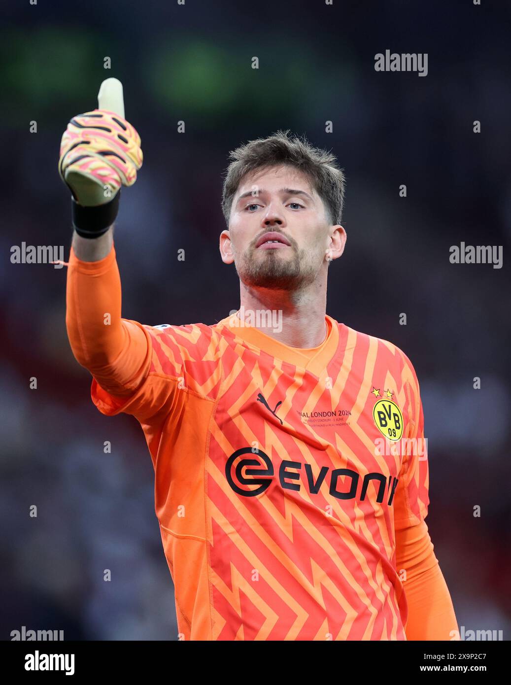 London, Großbritannien. Juni 2024. Gregor Kobel von Borussia Dortmund während des UEFA Champions League-Spiels im Wembley Stadium, London. Der Bildnachweis sollte lauten: David Klein/Sportimage Credit: Sportimage Ltd/Alamy Live News Stockfoto