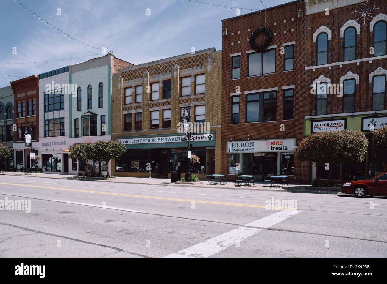 Geschäfte in der Innenstadt von Port Huron Michigan USA Stockfoto