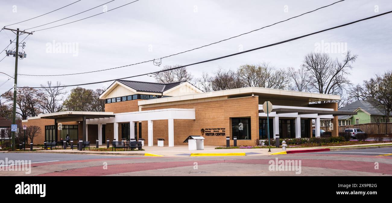 Museum an einer funktionierenden Gymnasialschule, die 1957 Schauplatz von entscheidenden Untregierungsereignissen war. Stockfoto