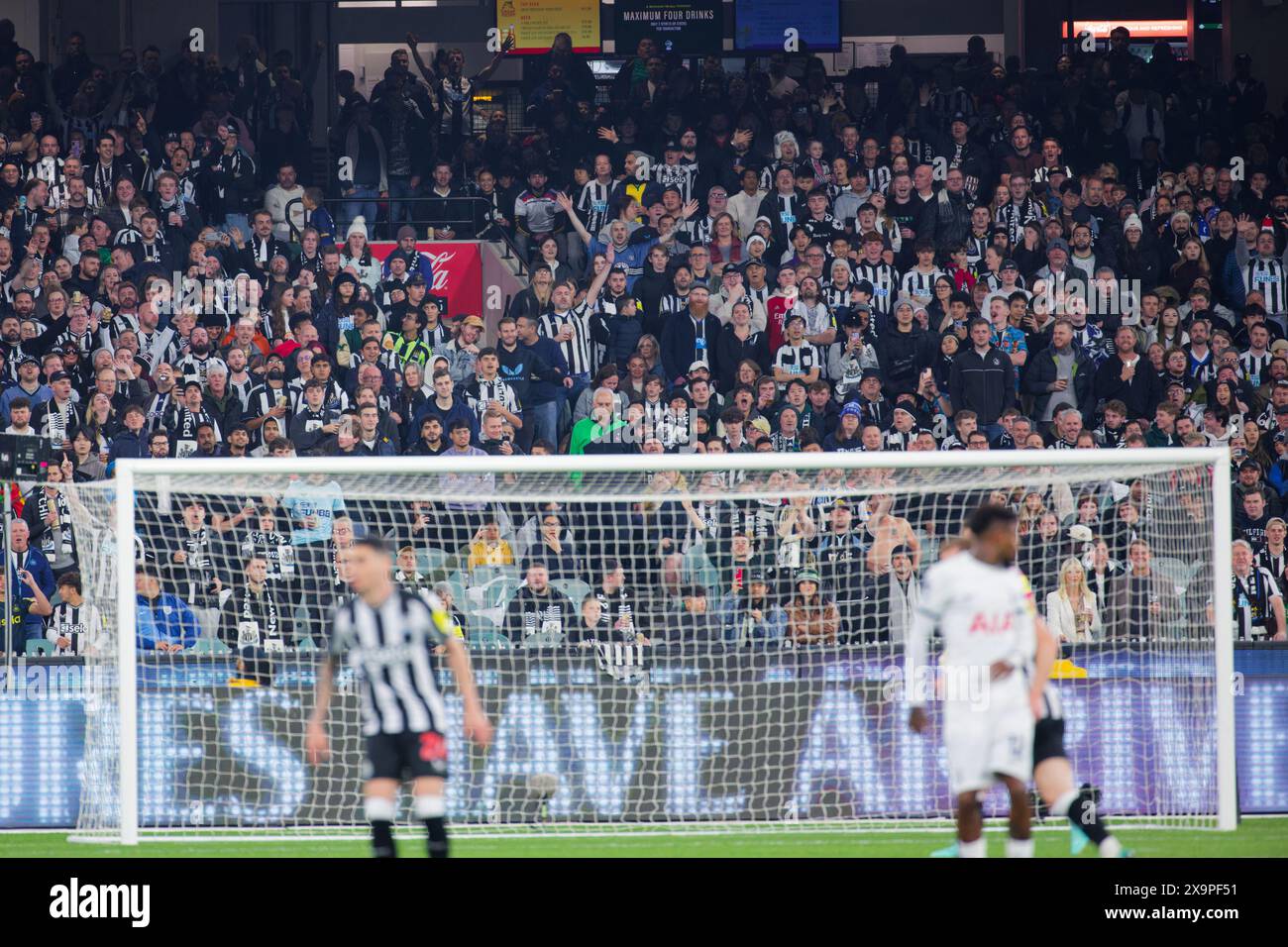 Newcastle United Fans zeigten ihre Unterstützung während des Ausstellungsspiels zwischen Tottenham und Newcastle am 22. Mai 2024 im MCG in Melbourne, Austr Stockfoto