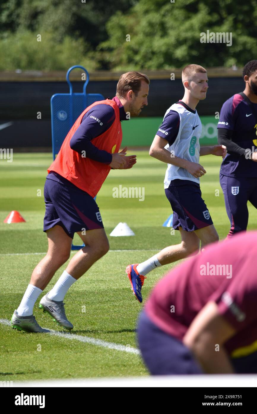 Darlington, Großbritannien. Juni 2024. Gareth Southgate trainiert im Rockliffe Park in Middlesbrough vor dem Spiel gegen Bosnien-Herzegowina im Rahmen der Vorbereitungen für die UEFA-Europameisterschaft. Quelle: James Hind/Alamy. Stockfoto