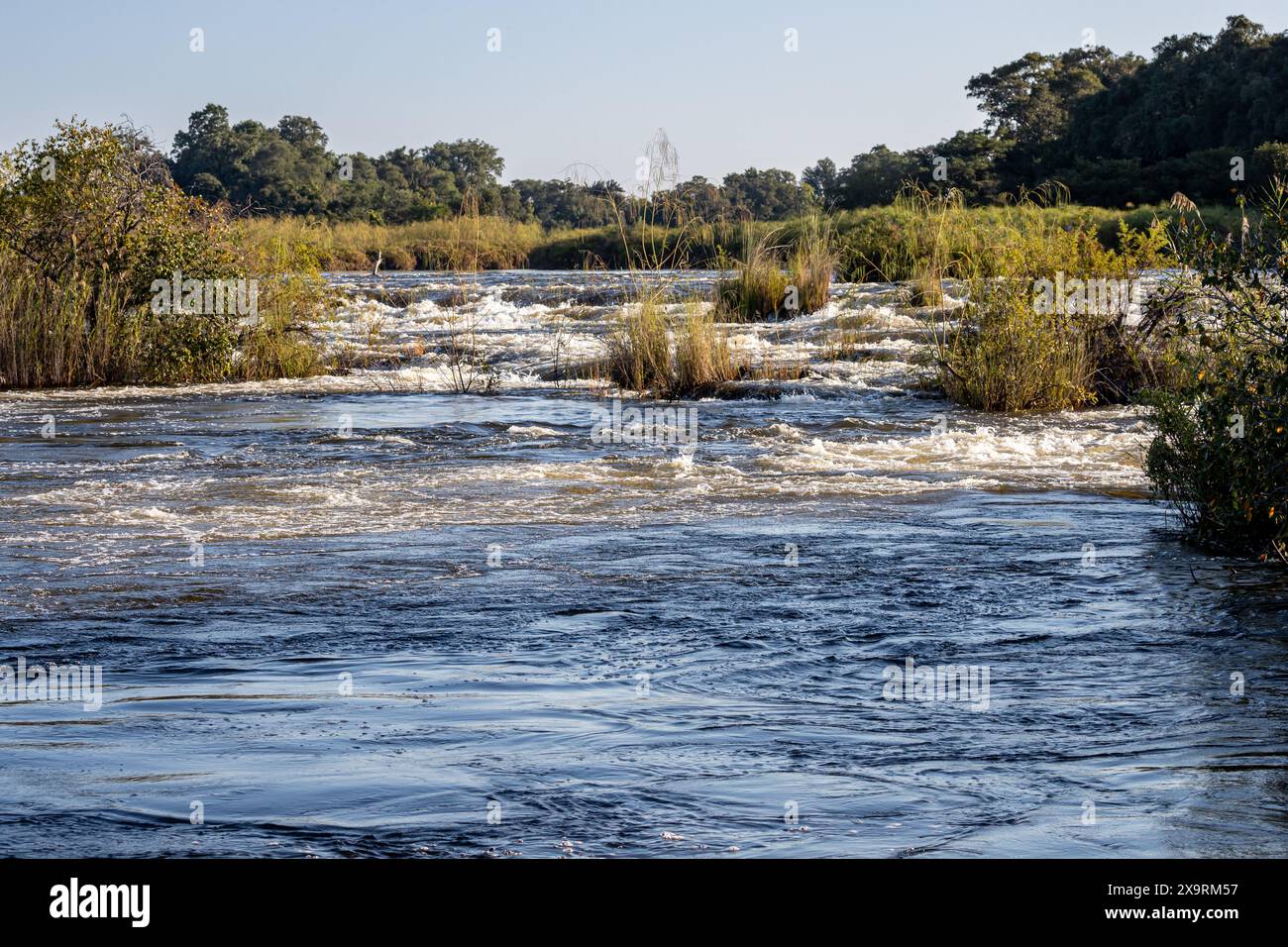 Namibia, Zambezia (Caprivi), Popa Falls am Okavango River Stockfoto