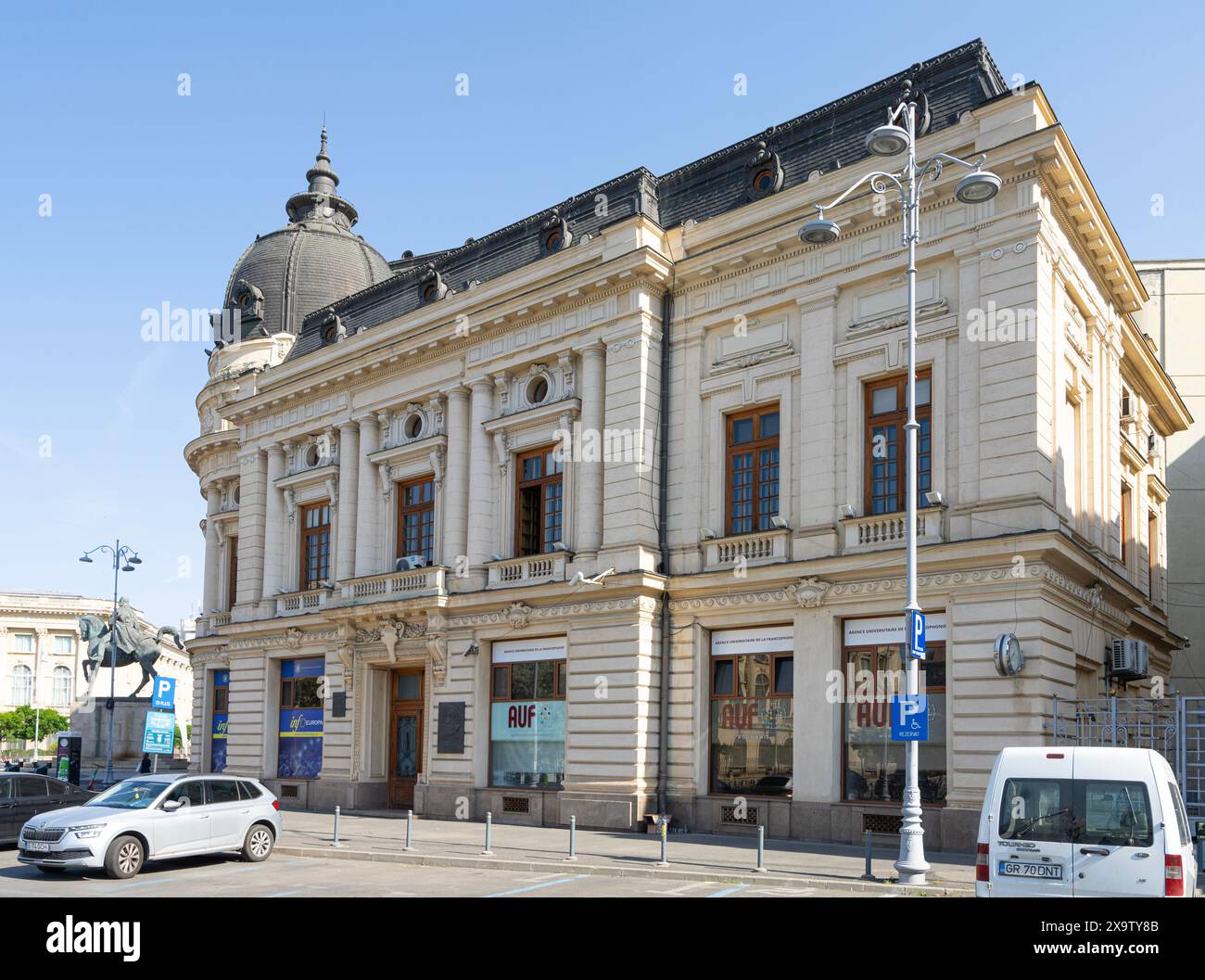 Bukarest, Rumänien. Mai 2024. Außenansicht des Gebäudes der Francophonie University Agency im Stadtzentrum Stockfoto