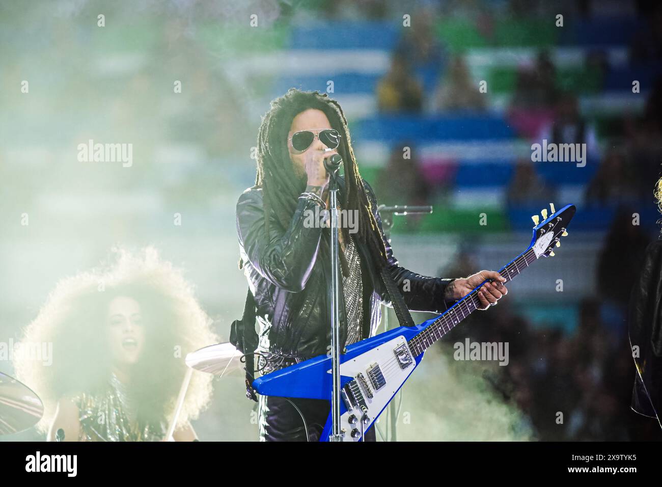 Lenny Kravitz eng, Borussia Dortmund vs. Real Madrid, Fussball, Champions League, Finale, Saison 2023/2024, 01.06.2024 Foto: Eibner-Pressefoto/Marcel von Fehrn Stockfoto