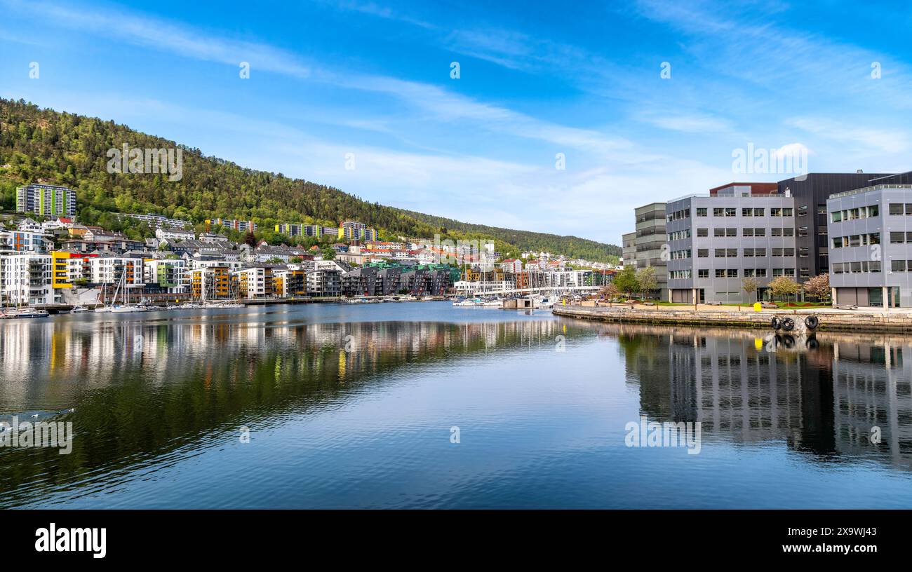 Der neue Hafen in Bergen, Norwegen Stockfoto