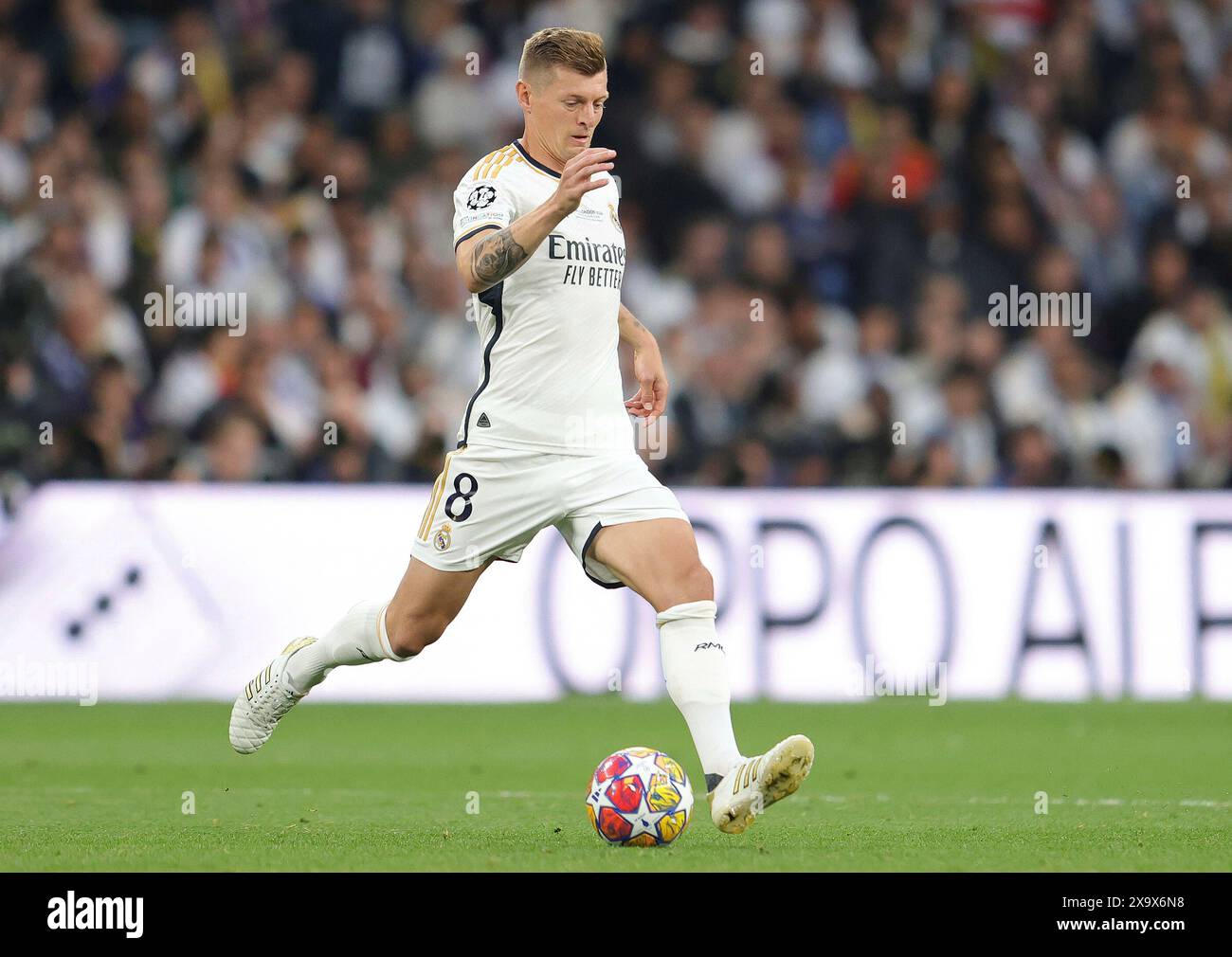 firo: 01.06.2024, Fußball, UEFA CHAMPIONS LEAGUE, Saison 2023/2024, UCL, CL, Finale, Endspiel, BVB, Borussia Dortmund - Real Madrid Toni Kroos Einzelaktion Stockfoto