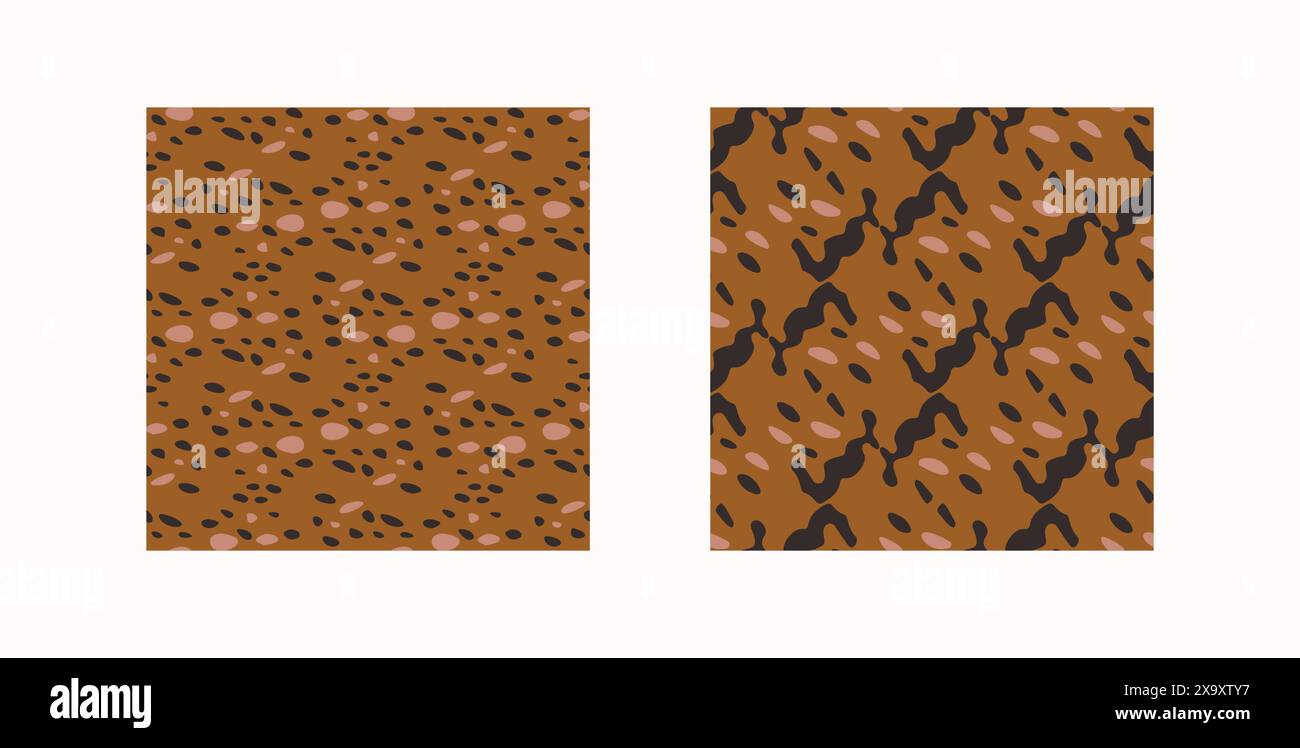 Abstraktes Muster mit ethnischer Camouflage im Herbst-Trend. Nahtlose rustikale Oberflächenstruktur mit neutralen Farbmarken Stock Vektor