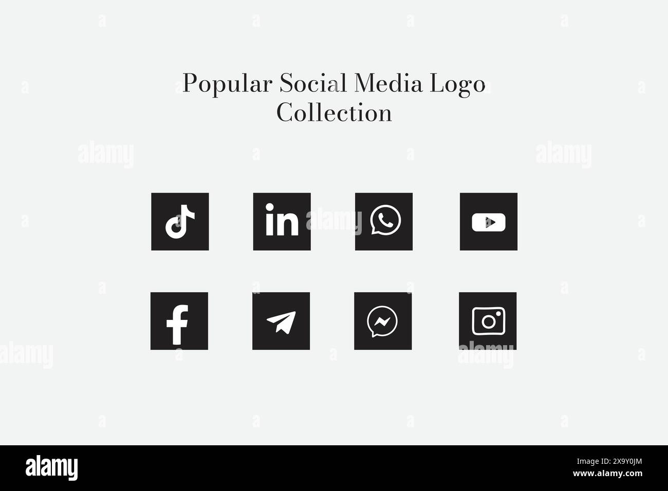 Beliebte Symbolkollektion für Social Network-Logos. Symbolpaket für soziale Medien Stock Vektor