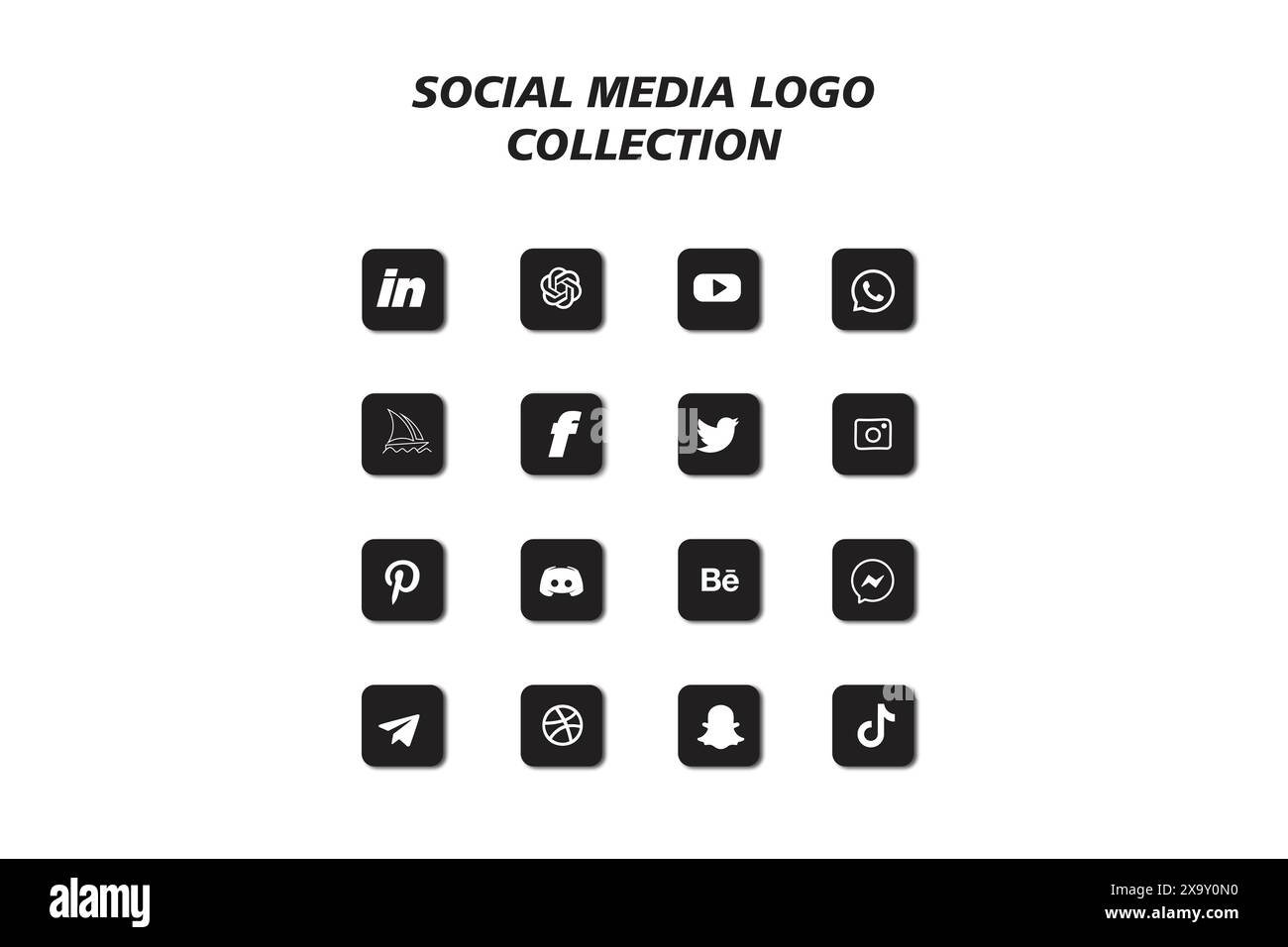 Beliebte Symbolkollektion für Social Network-Logos. Symbolpaket für soziale Medien Stock Vektor