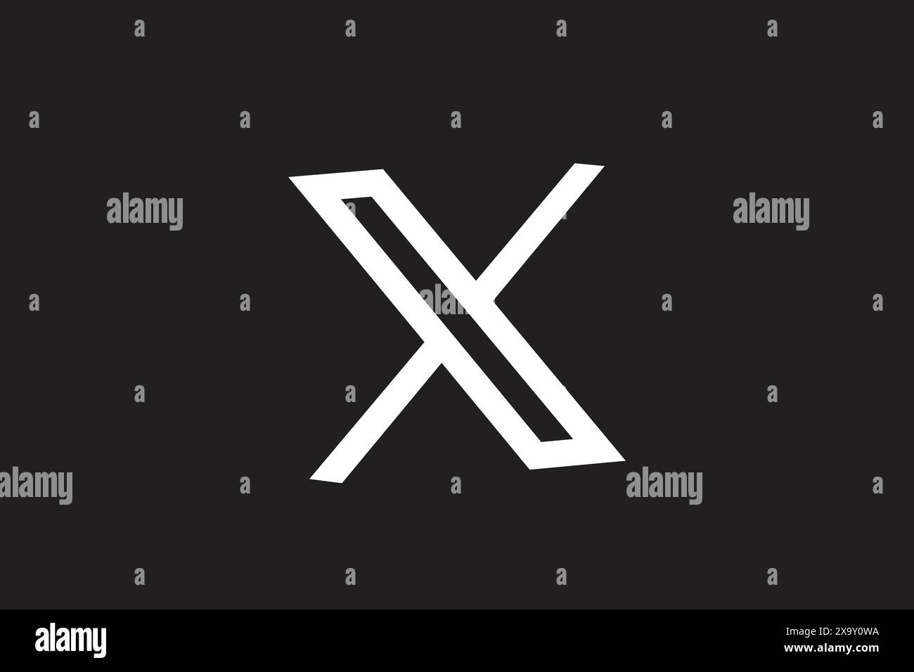 Logo-Sammlung des sozialen Twitter-Netzwerks. X Neues Logo-Symbol twitter Stock Vektor