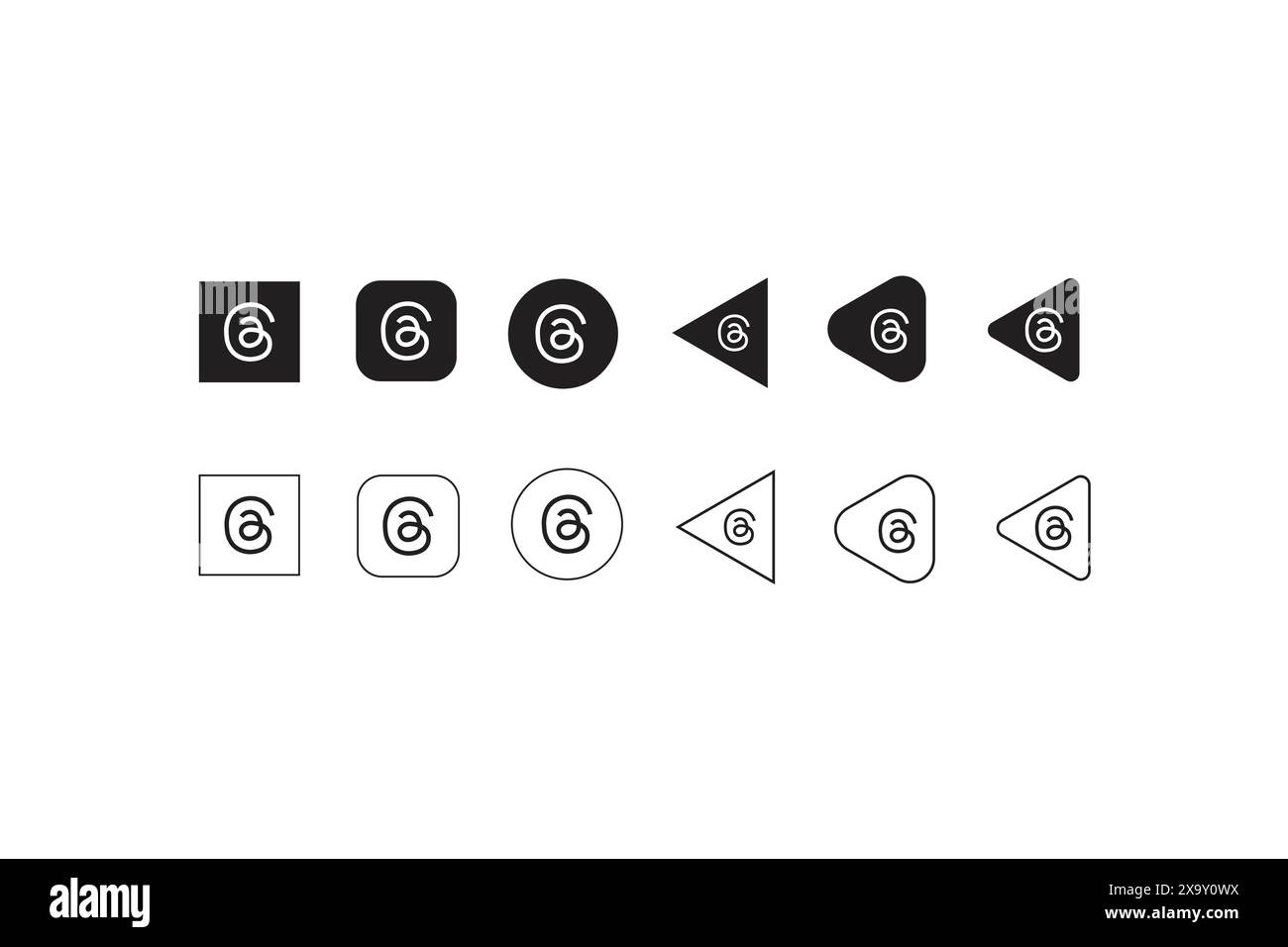 Threads beliebter Social-Media-Symbole. Threads-Logo-Symbol Stock Vektor