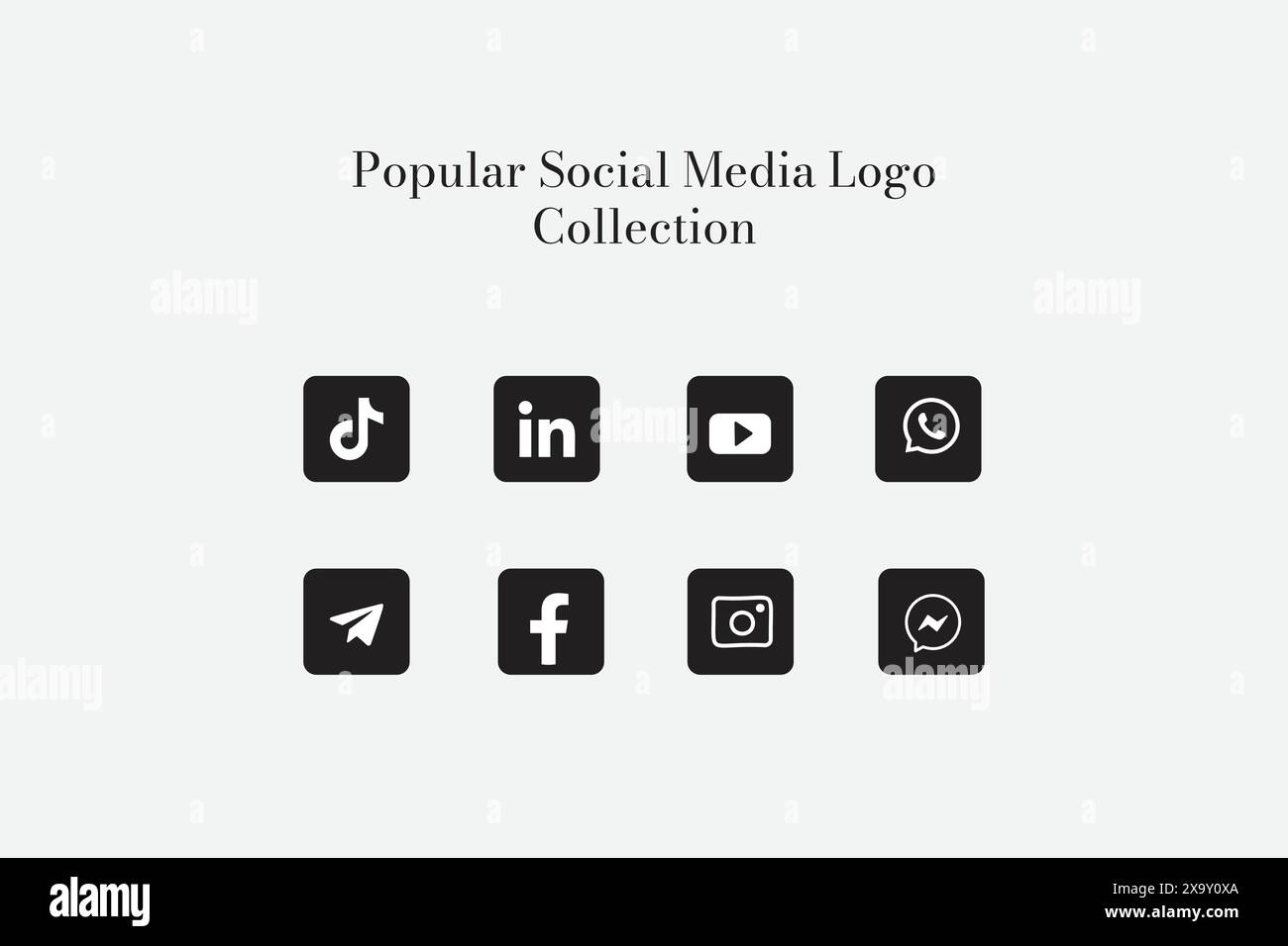 Beliebte Symbolkollektion für Social Network-Logos. Symbolpaket für soziale Medien Stock Vektor