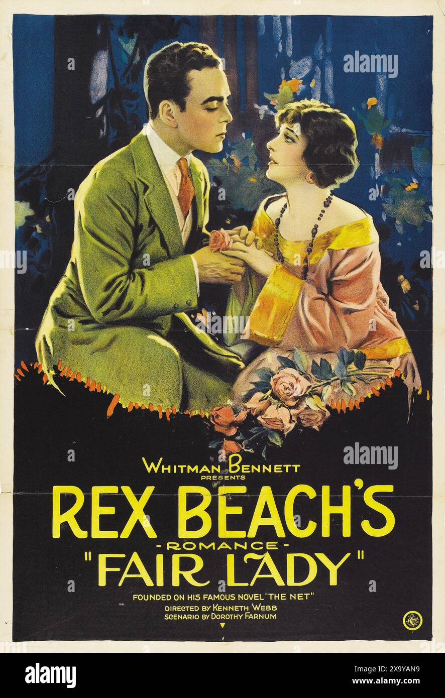 Altes Filmplakat - Rex Beach in Fair Lady (Bennett Pictures, 1922) Stockfoto