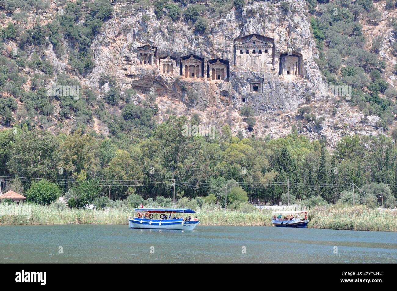 Kaunos, Lykische Felsengräber, Dalyan, Provinz Mugla, Türkei Stockfoto