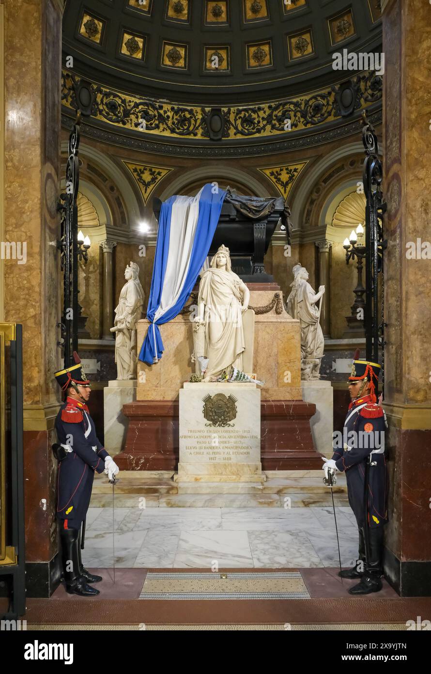 Buenos Aires, Argentinien - Mausoleum von General José de San Martín in der Catedral Metropolitana de Buenos Aires. José Francisco de San Martín y Matorr Stockfoto