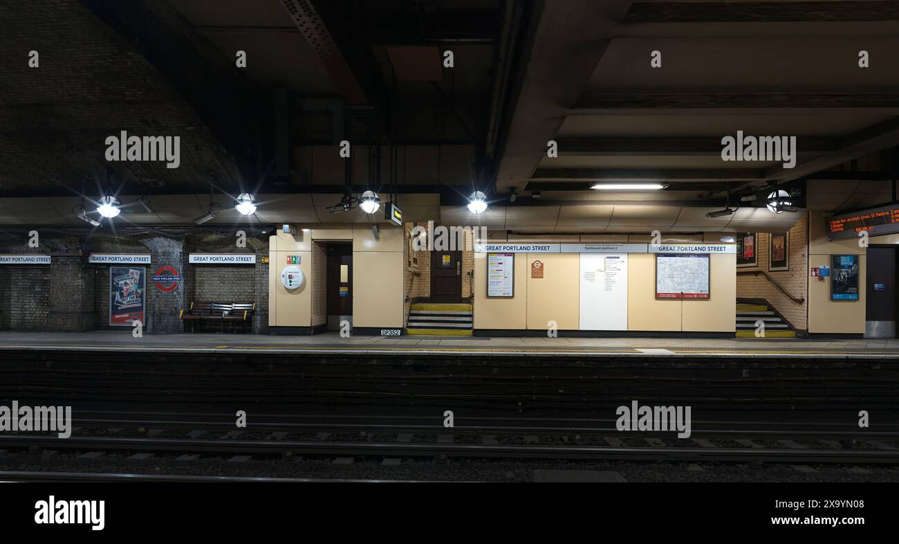 Great Portland Street U-Bahnstation, London, England. Stockfoto