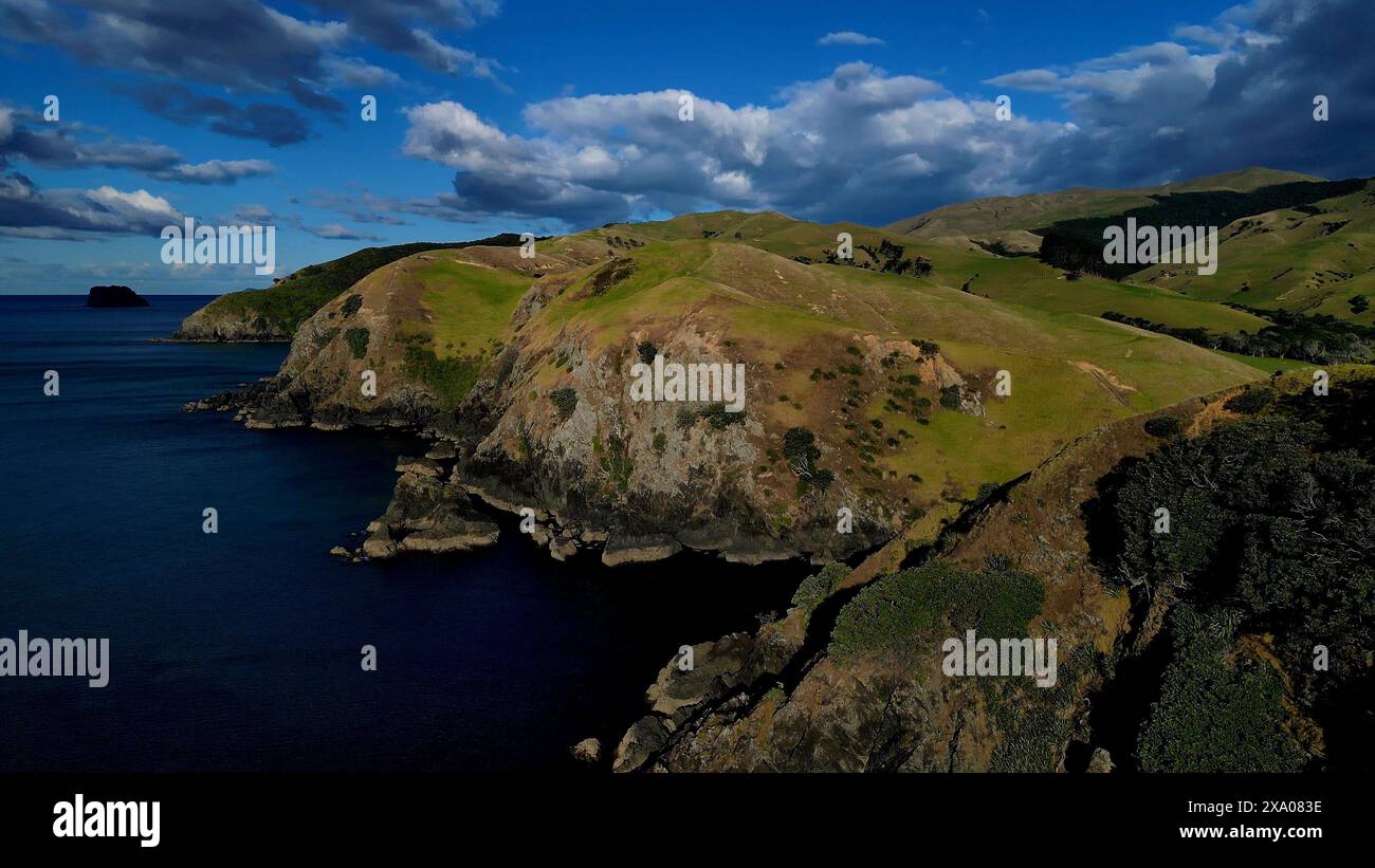 Das Port Jackson, Neuseeland mit Strandatmosphäre Stockfoto