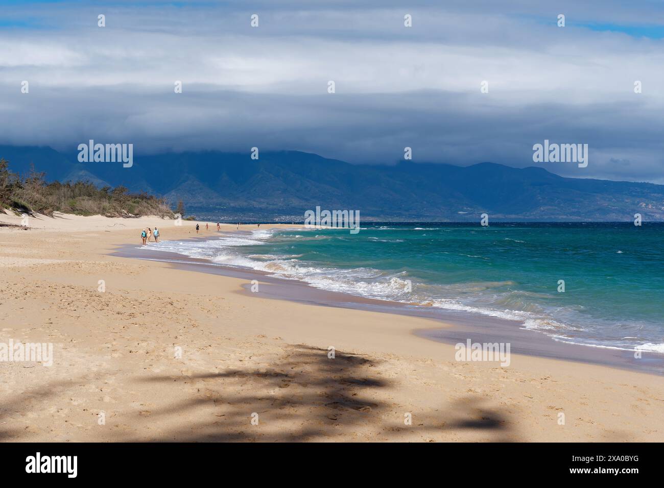 Ein malerischer Blick auf Makena Beach State Park (Big Beach), Insel Maui, Hawaii, USA Stockfoto