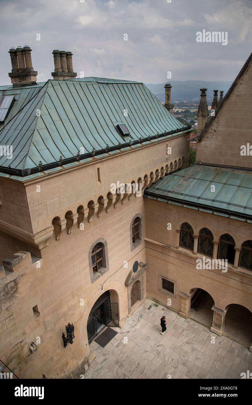 Luftaufnahme der Orava Burg in der Slowakei Stockfoto