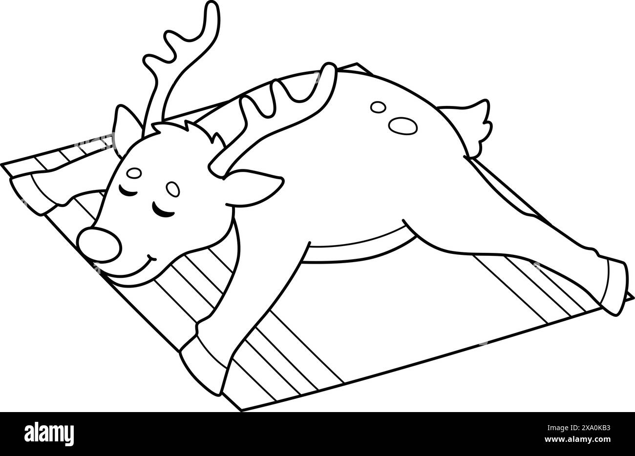 Weihnachten im Juli Rentier Sonnenbaden isoliert Stock Vektor