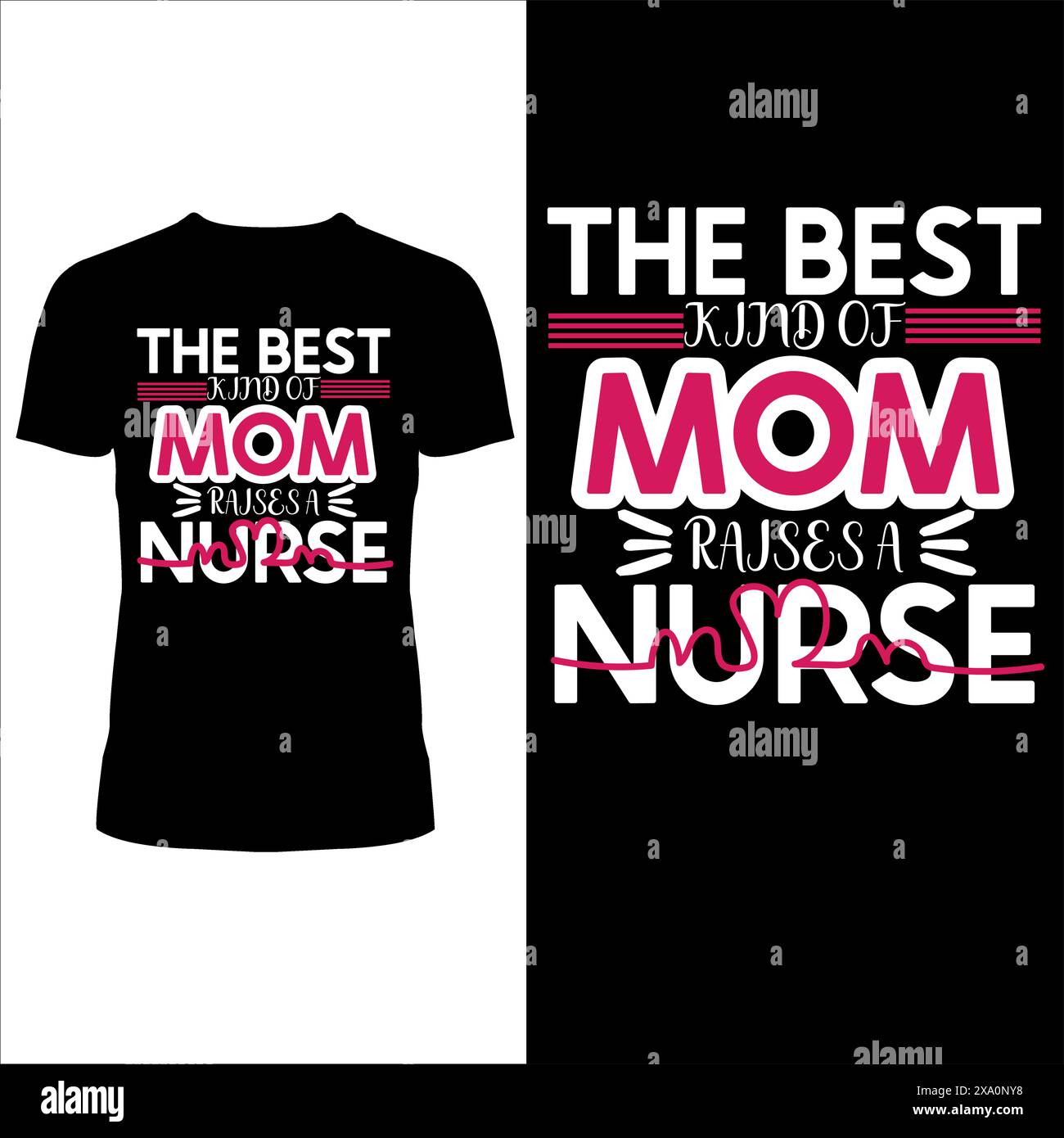 Die beste Art von Mutter hebt eine Krankenschwester auf, inspirierendes T-Shirt-Design Stock Vektor