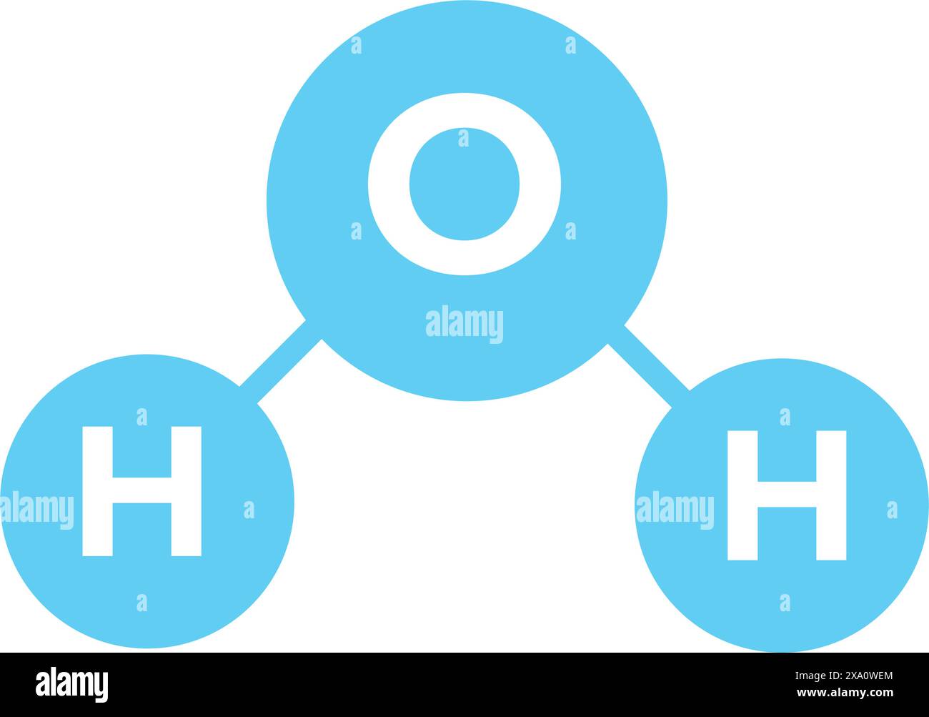 h2o-Symbol mit Wassertropfen, Vektormaterial Stock Vektor