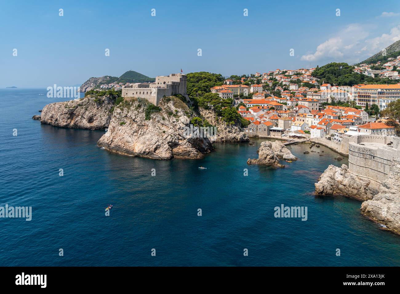 Fort Lovrijenac steht in der Nähe von Dubrovnik, Kroatien Stockfoto