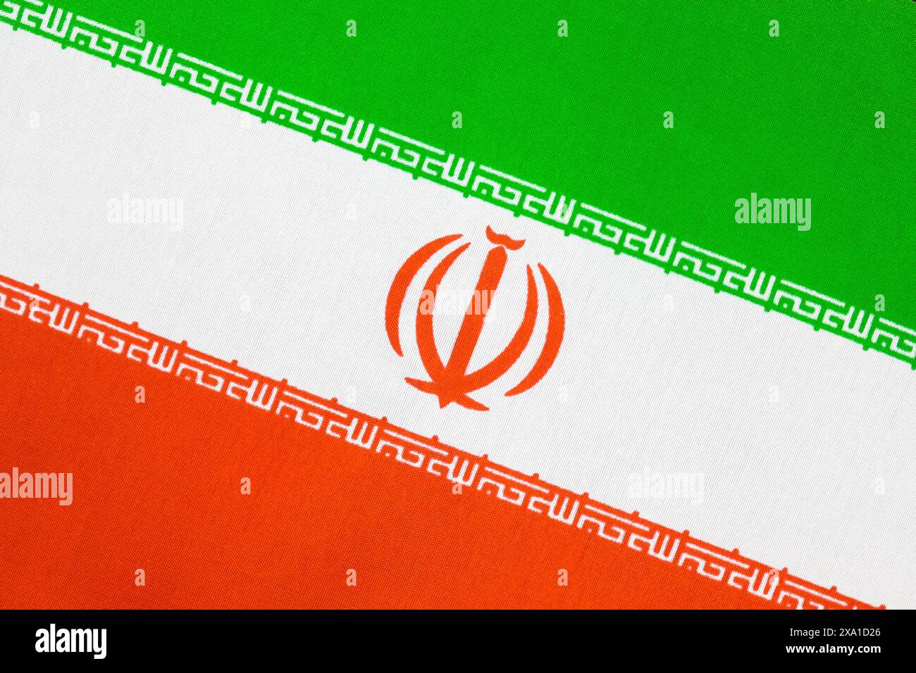 Die Nationalflagge der Republik Iran Stockfoto