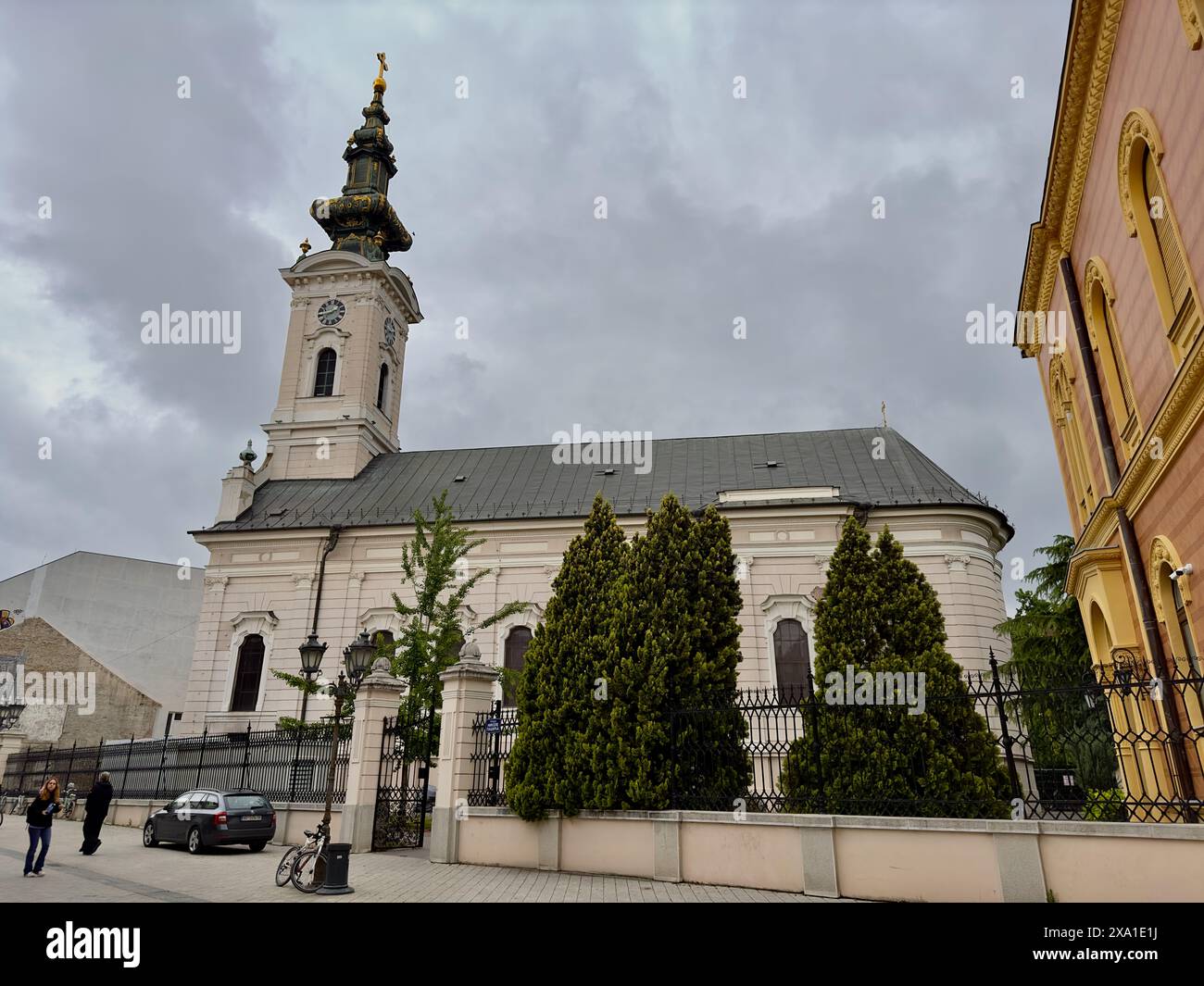 Der Blick auf die St. Georgs Kathedrale in Novi Sad, Serbien Stockfoto