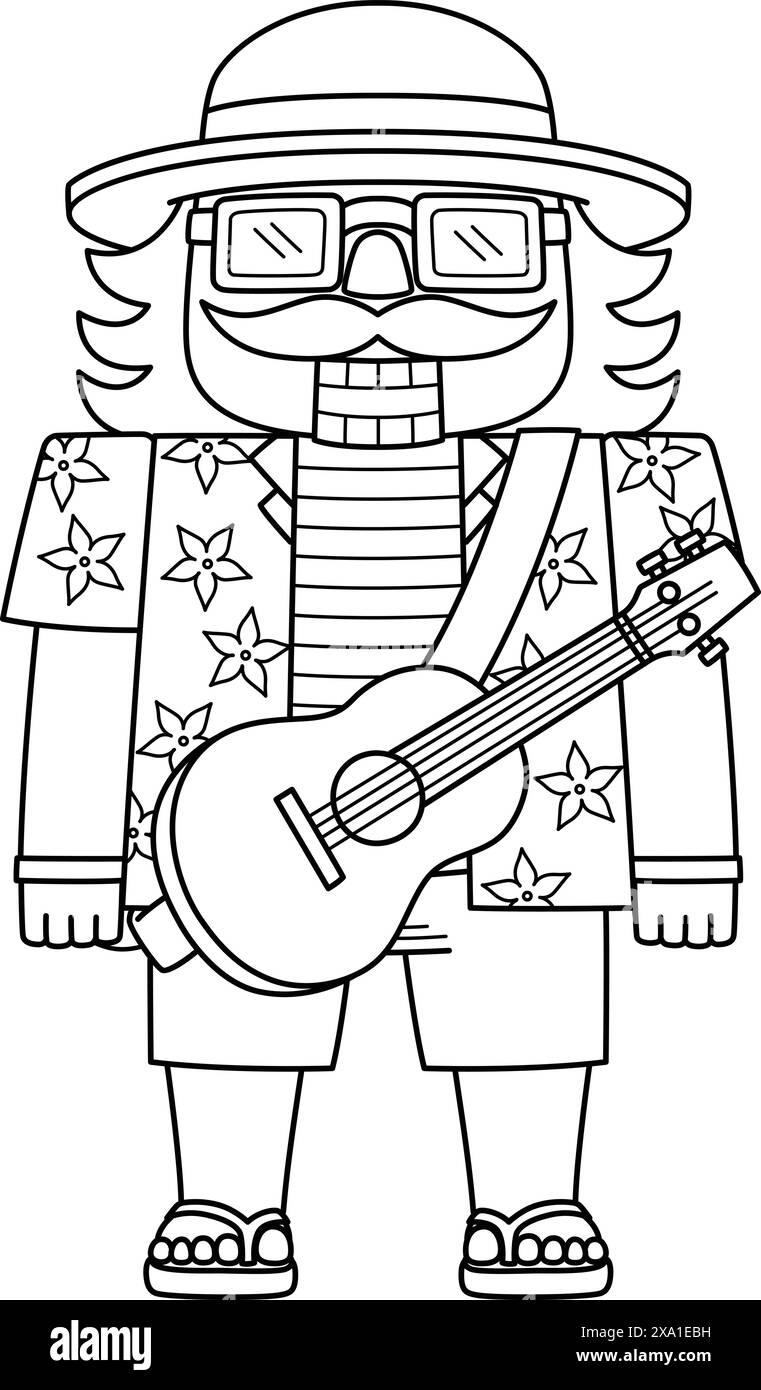 Weihnachten im Juli hat der Nussknacker isoliert Stock Vektor