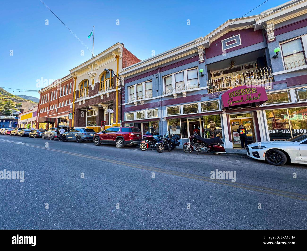 Bisbee, Stadt in Arizona, USA. Old West Town im Cochise County im US-Bundesstaat Arizona und südöstlich von Tucson ist die alte Bergbaustadt Tombstone. In der Umgebung ist, Lowell AZ, Warren © (Foto: Luis Gutierrez/Norte Photo) Bisbee, ciudad en Arizona Estados Unidos. pueblo del viejo oeste, se ubica en el condado de Cochise en el estado estadounidense de Arizona y al sureste de Tucson, está el antiguo pueblo minero de Tombstone. en los alrededores se encuentra , Lowell AZ, Warren © (Foto: Luis Gutierrez/Norte Photo) Stockfoto