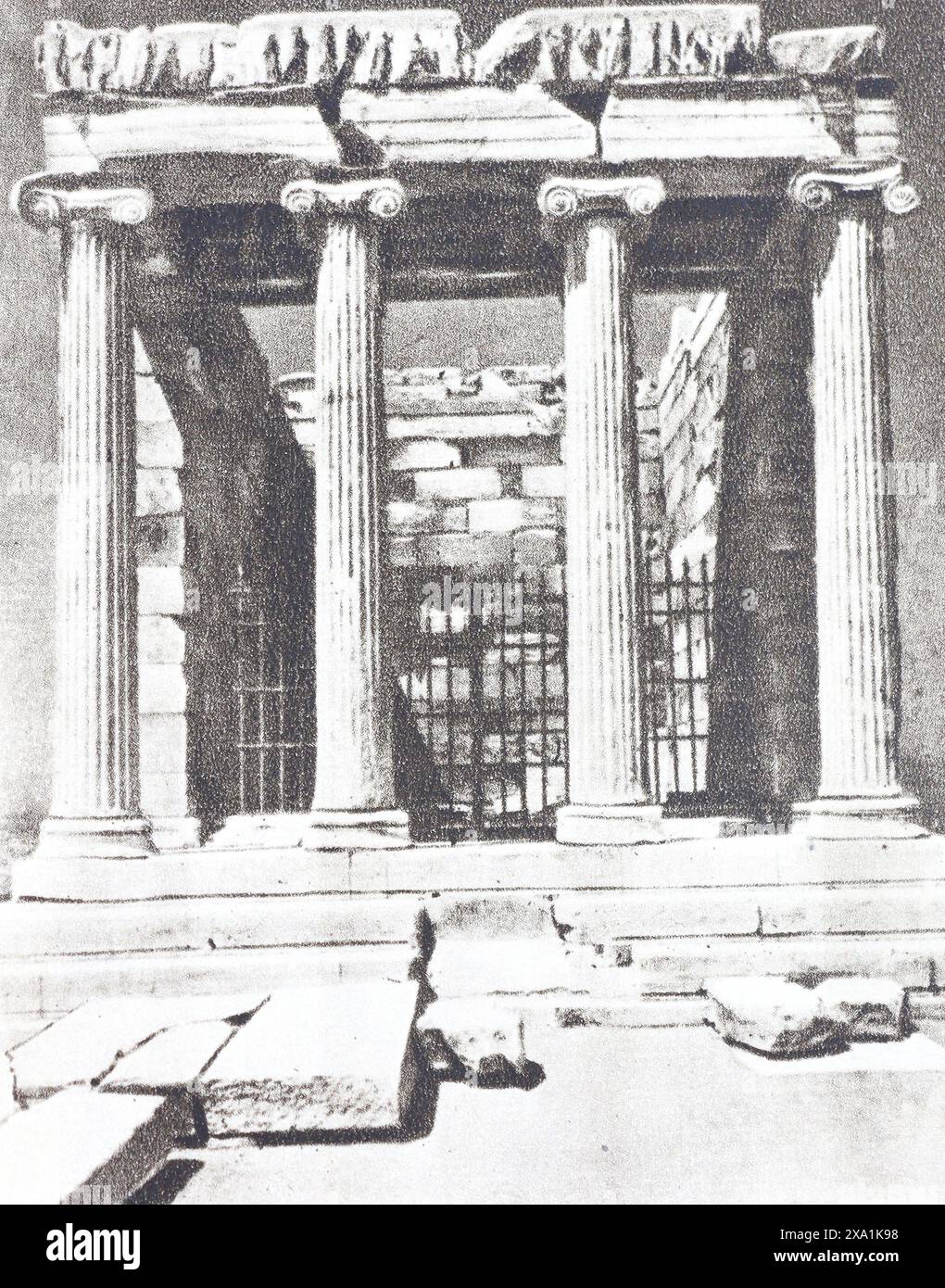 Tempel von Athena Nike. Fotografie aus der Mitte des 20. Jahrhunderts. Stockfoto