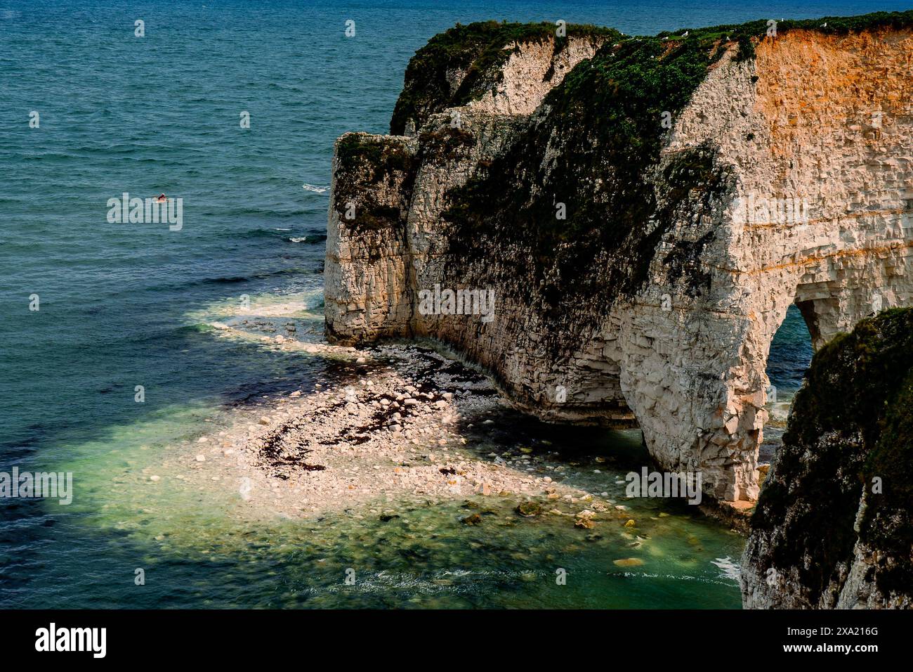 Eine malerische Landschaft mit den Old Harry Rocks in Dorset. Stockfoto