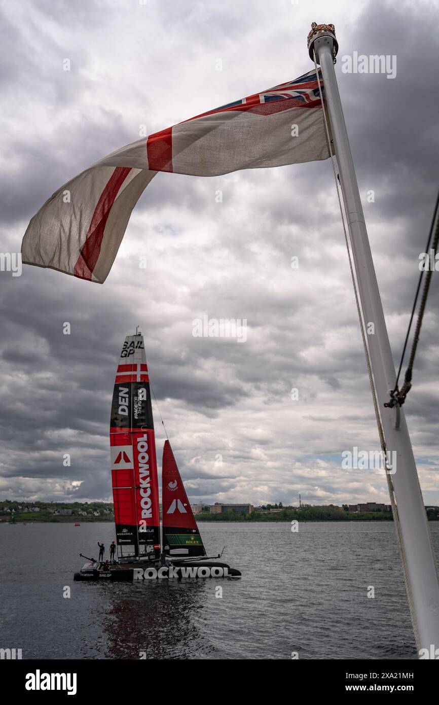 Team Dänemark während der Sail GP-Veranstaltung im Juni 2024 in Halifax, Nova Scotia, Kanada. Stockfoto