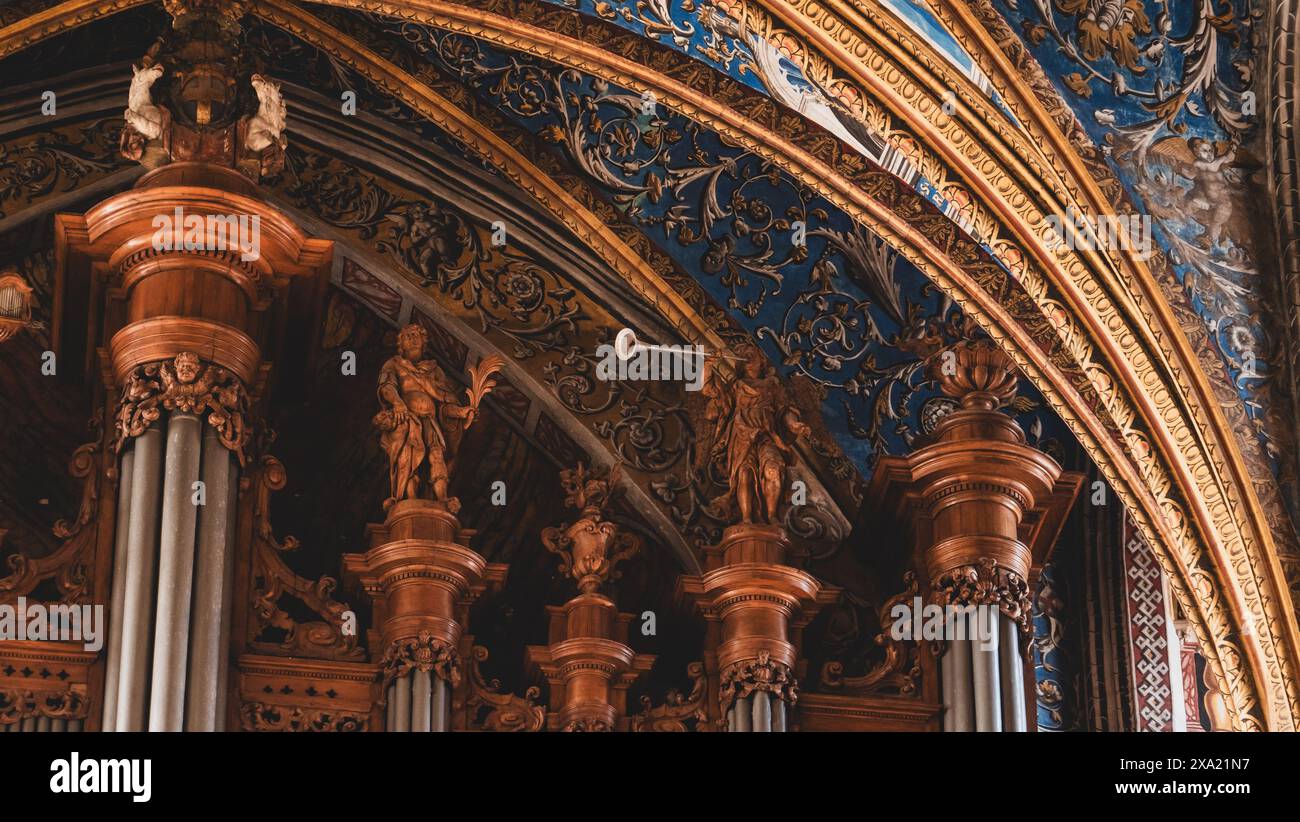 Die wunderschöne Decke der Kathedrale Saint Cecile in Albi, Frankreich Stockfoto