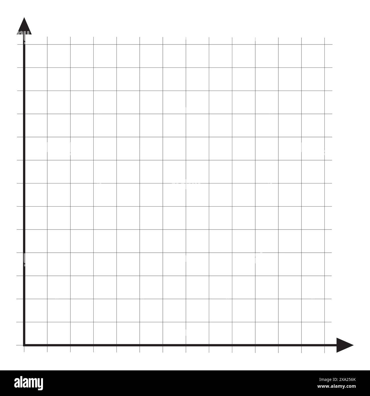 Symbol für Diagrammpapier. Raster mit Achsen. Schwarze Pfeile. Vektorabbildung. Stock Vektor