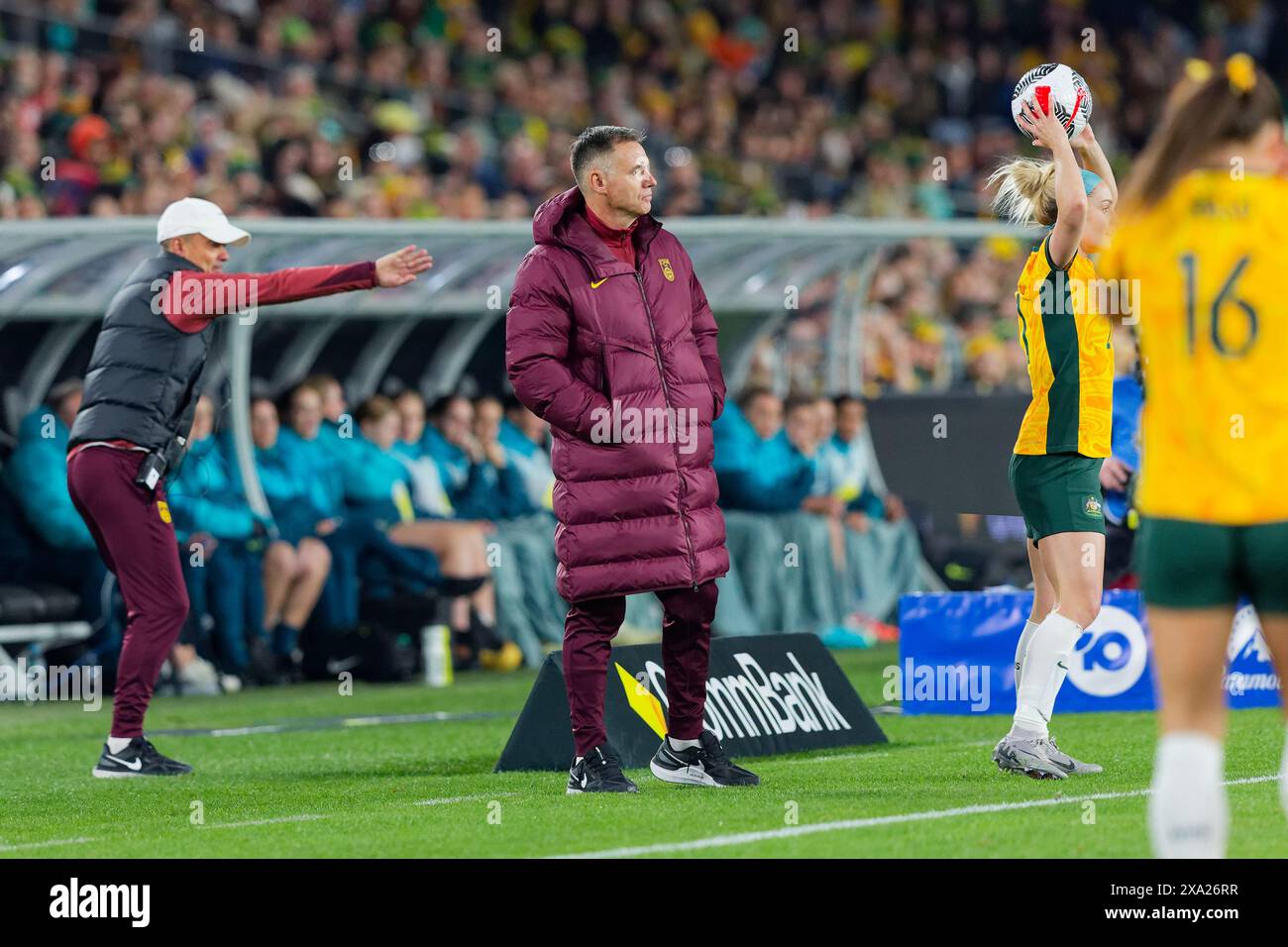 Sydney, Australien. Juni 2024. Coach Anthony Josip Milicic aus China sieht beim internationalen Freundschaftsspiel zwischen Australien und China PR am 3. Juni 2024 im Accor Stadium in Sydney, Australien. Credit: IOIO IMAGES/Alamy Live News Stockfoto