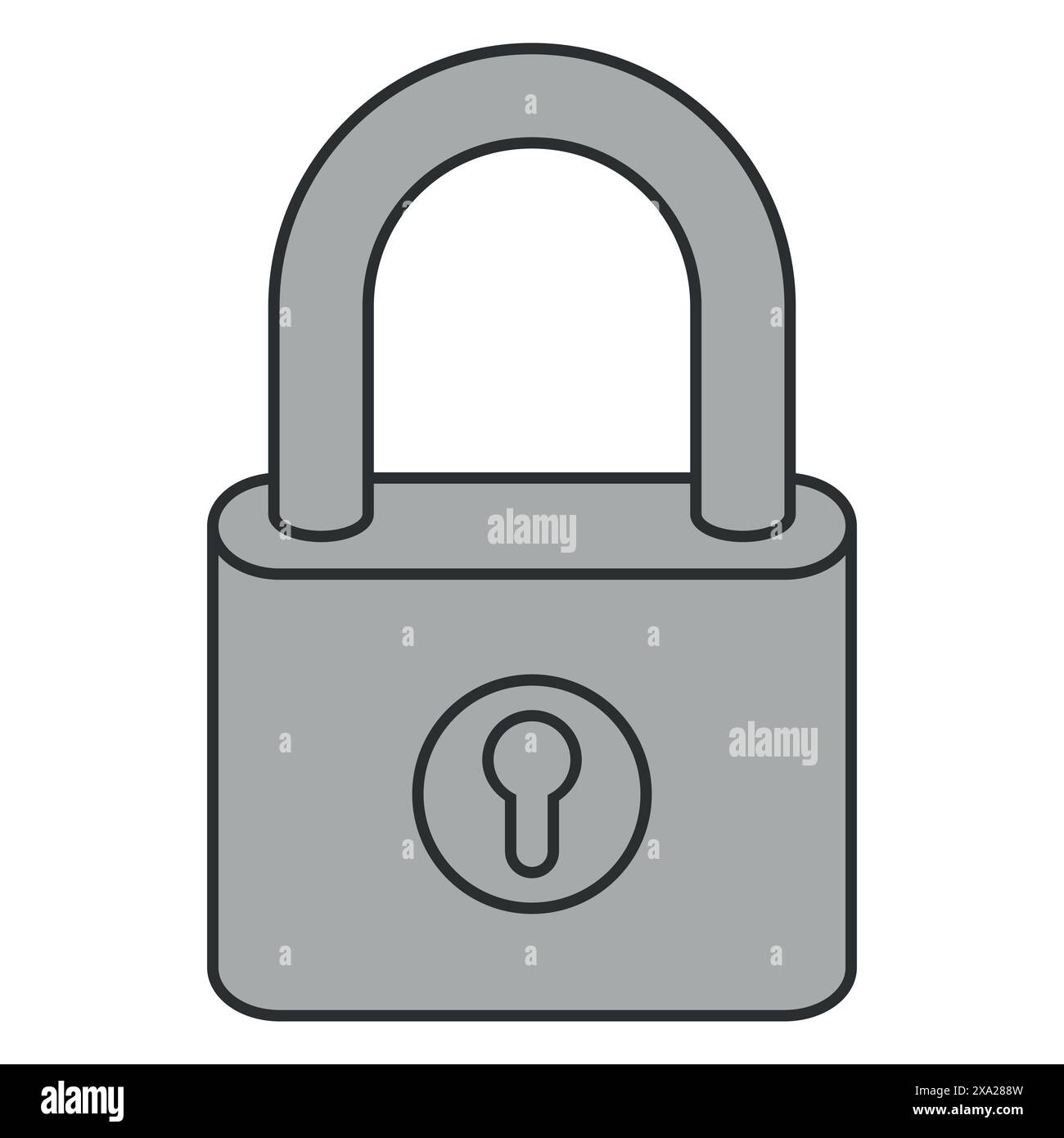 Vektor-Design von Metall-Vorhängeschloss für persönliche Sicherheit, Vorhängeschloss für Schlosser Stock Vektor