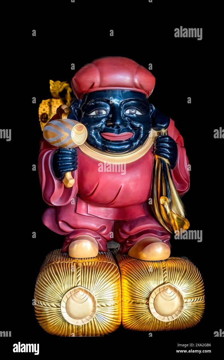 Bunter Daidokuten Japanischer Gott Kiyomizu Buddhistischer Tempel Kyoto Japan. Eine japanische Gottheit des Reichtums, des Reichtums und des Glücks. Der Tempel wurde 778 V. Chr. errichtet Stockfoto