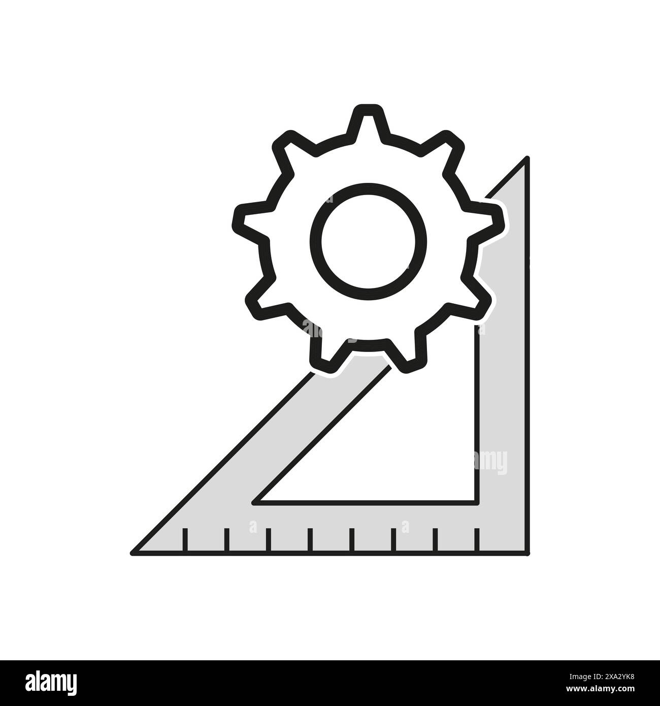Symbol „Engineering Precision“. Symbol für technische Einstellungen. Mess- und Konfigurationszeichen. Vektorabbildung. EPS 10. Stock Vektor