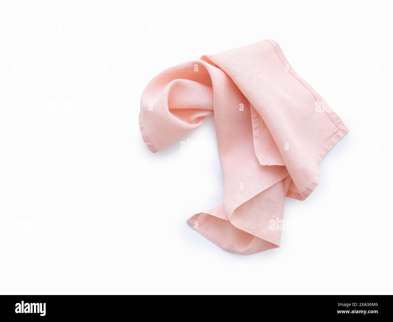 Pinkfarbene Stoffserviette Stockfoto
